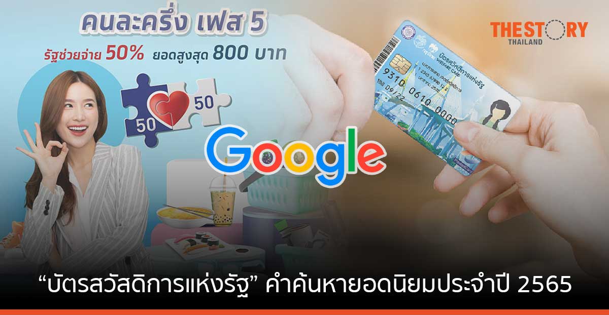 “บัตรสวัสดิการแห่งรัฐ” อันดับ 1 คำค้นหายอดนิยมบนเว็บไซต์ Google ประเทศไทยปี 2565